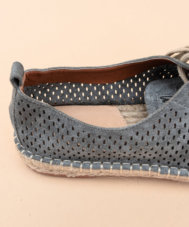 Perforated Suede Espadrille Sneakers