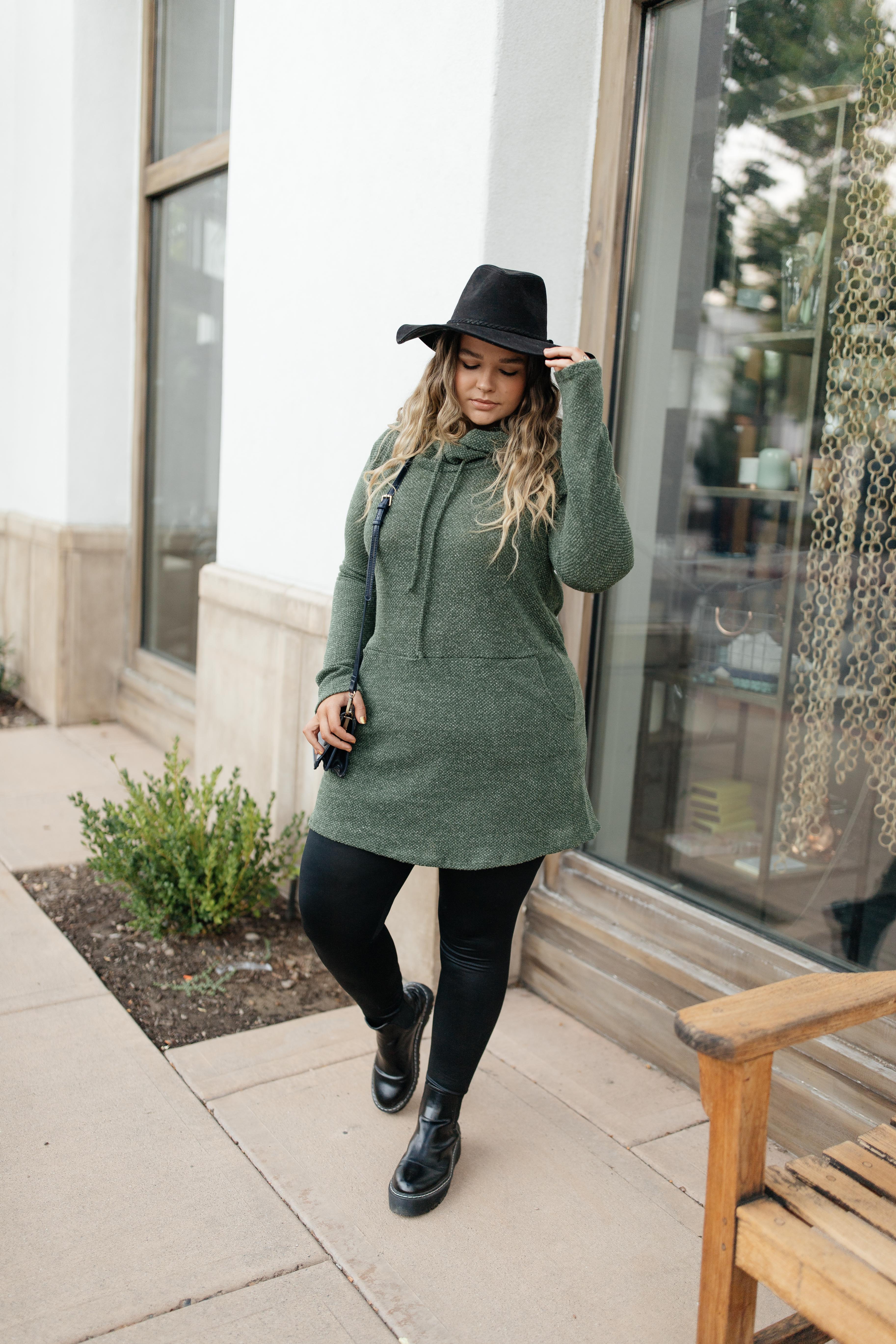 Night Owl Cowl Neck Tunic Dress