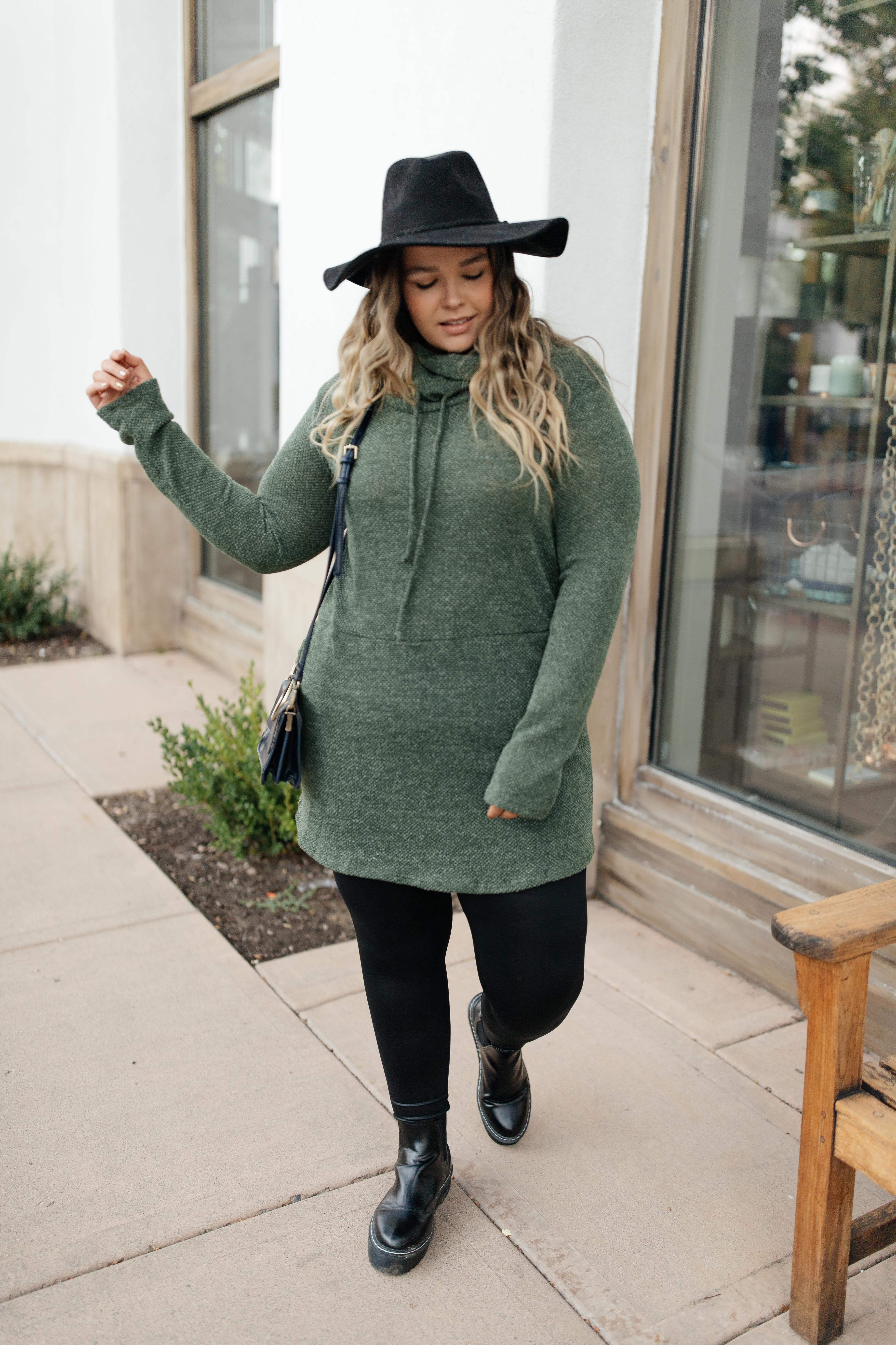 Night Owl Cowl Neck Tunic Dress