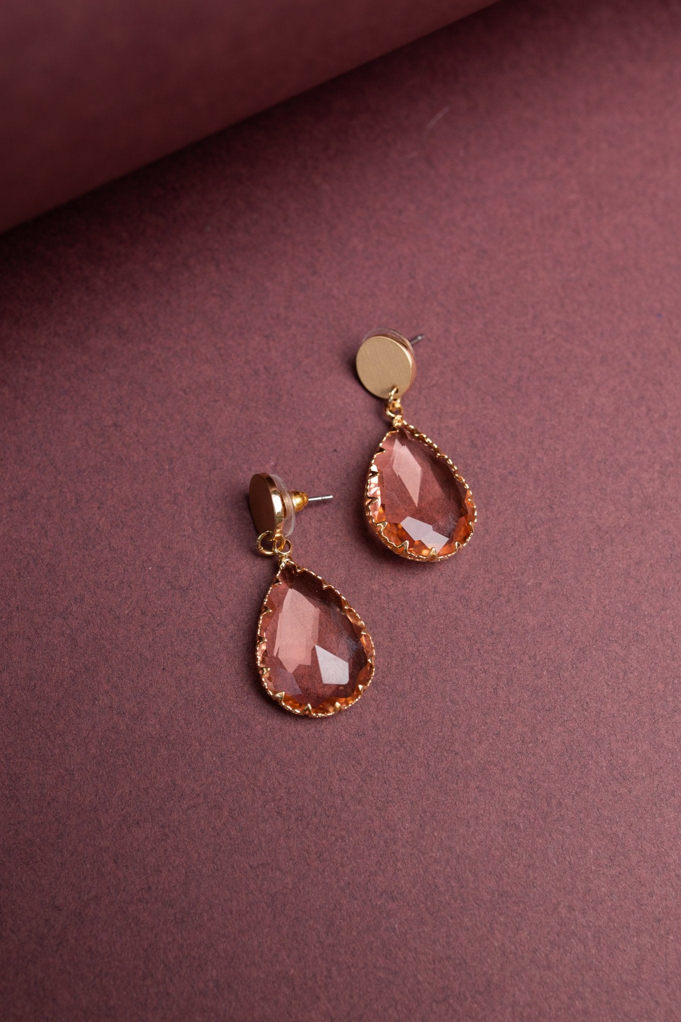 Pink Teardrop Earrings
