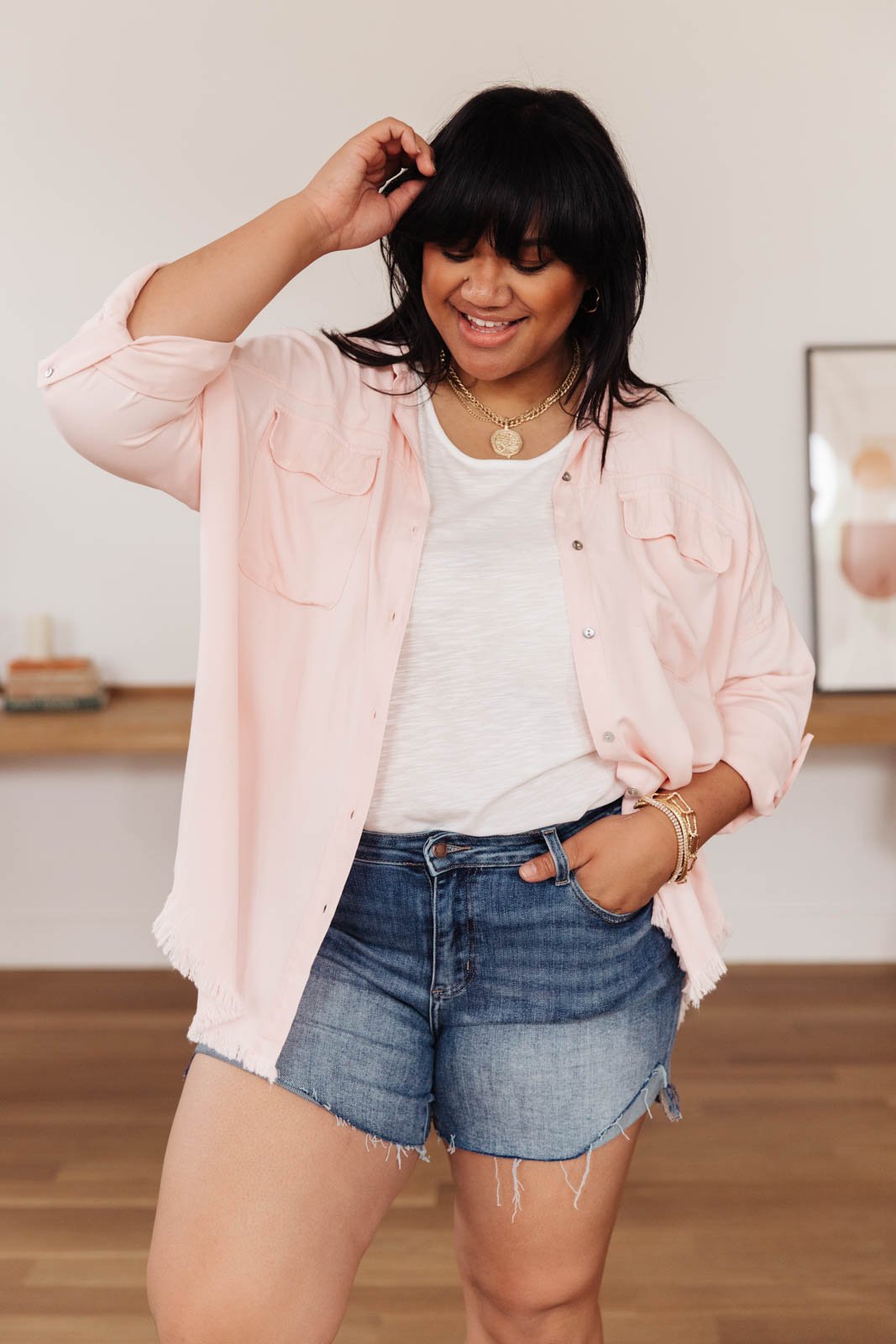 Riverside Button Up in Pink