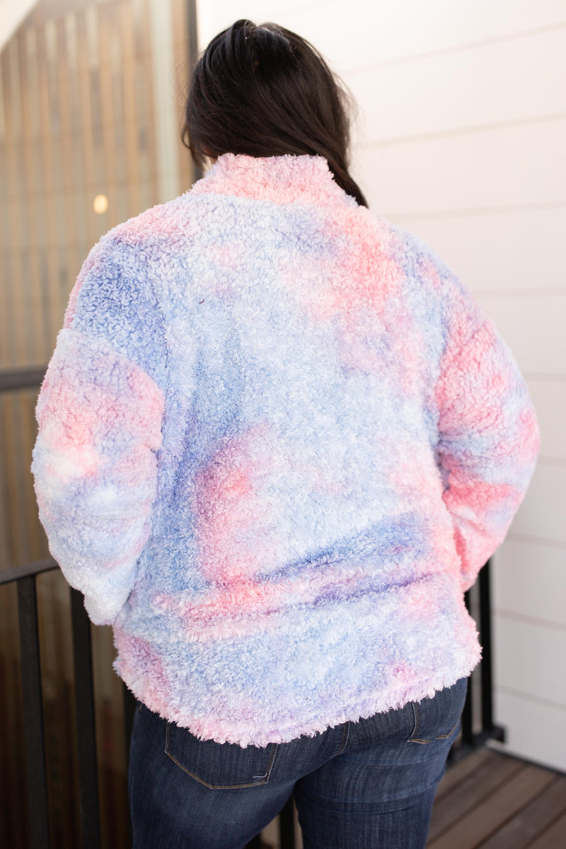 Shades and Sherpa Pullover in Cotton Candy