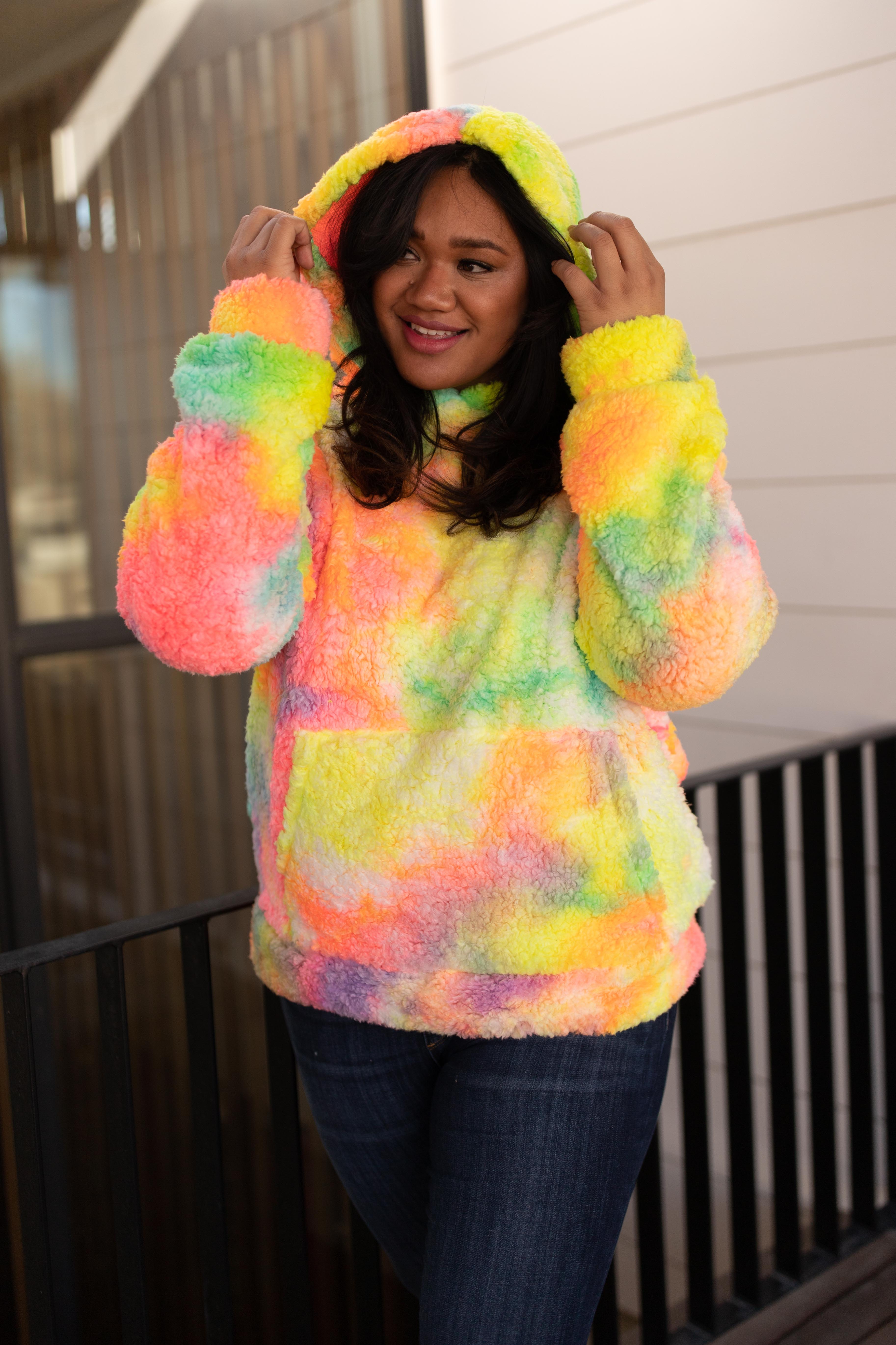 Shades and Sherpa Pullover in Sunrise