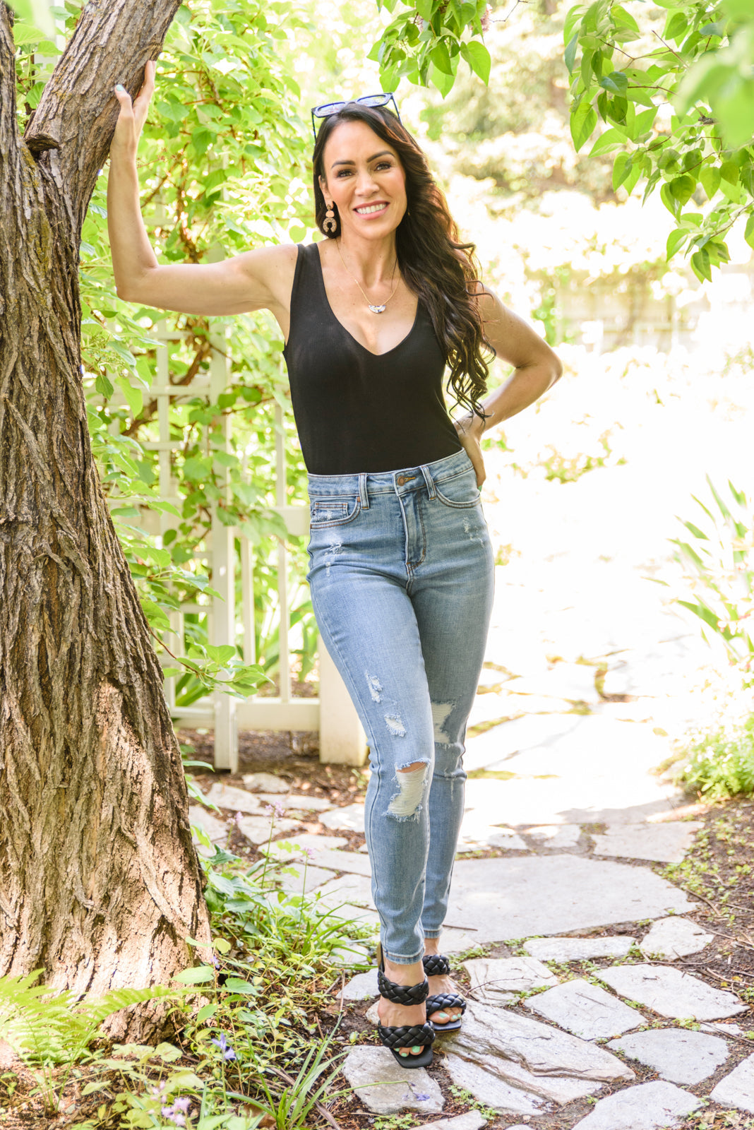 High-Wasted Tummy Control Skinny Jeans