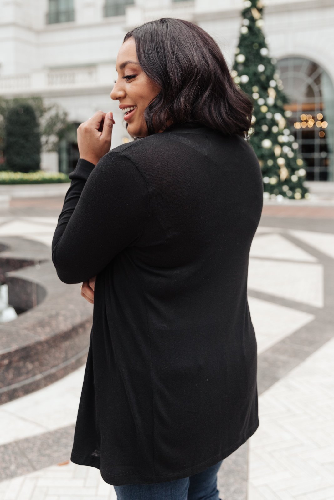 Sienna Sweater Knit Cardigan in Black
