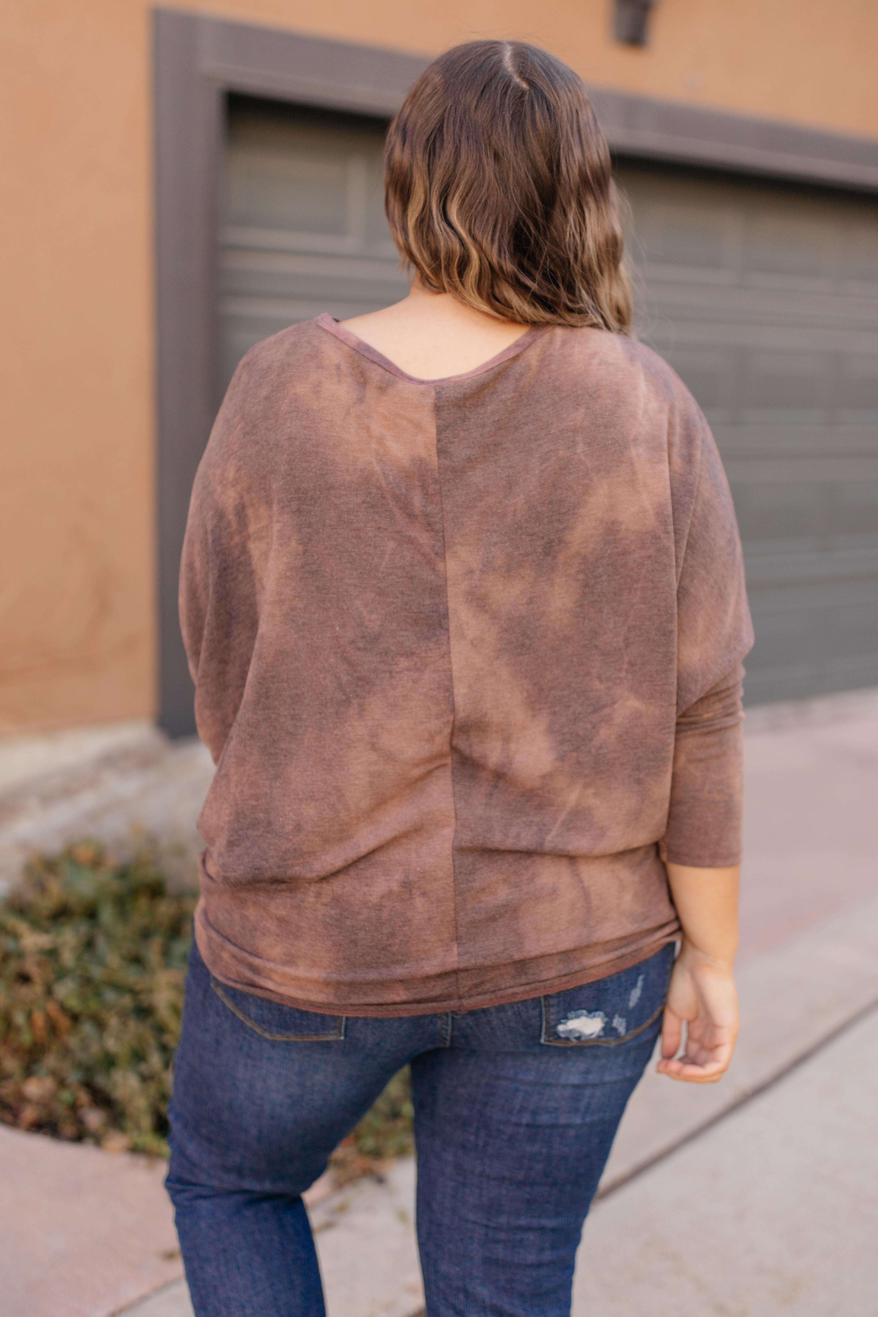 Slouchy Sleeve Top in Mocha