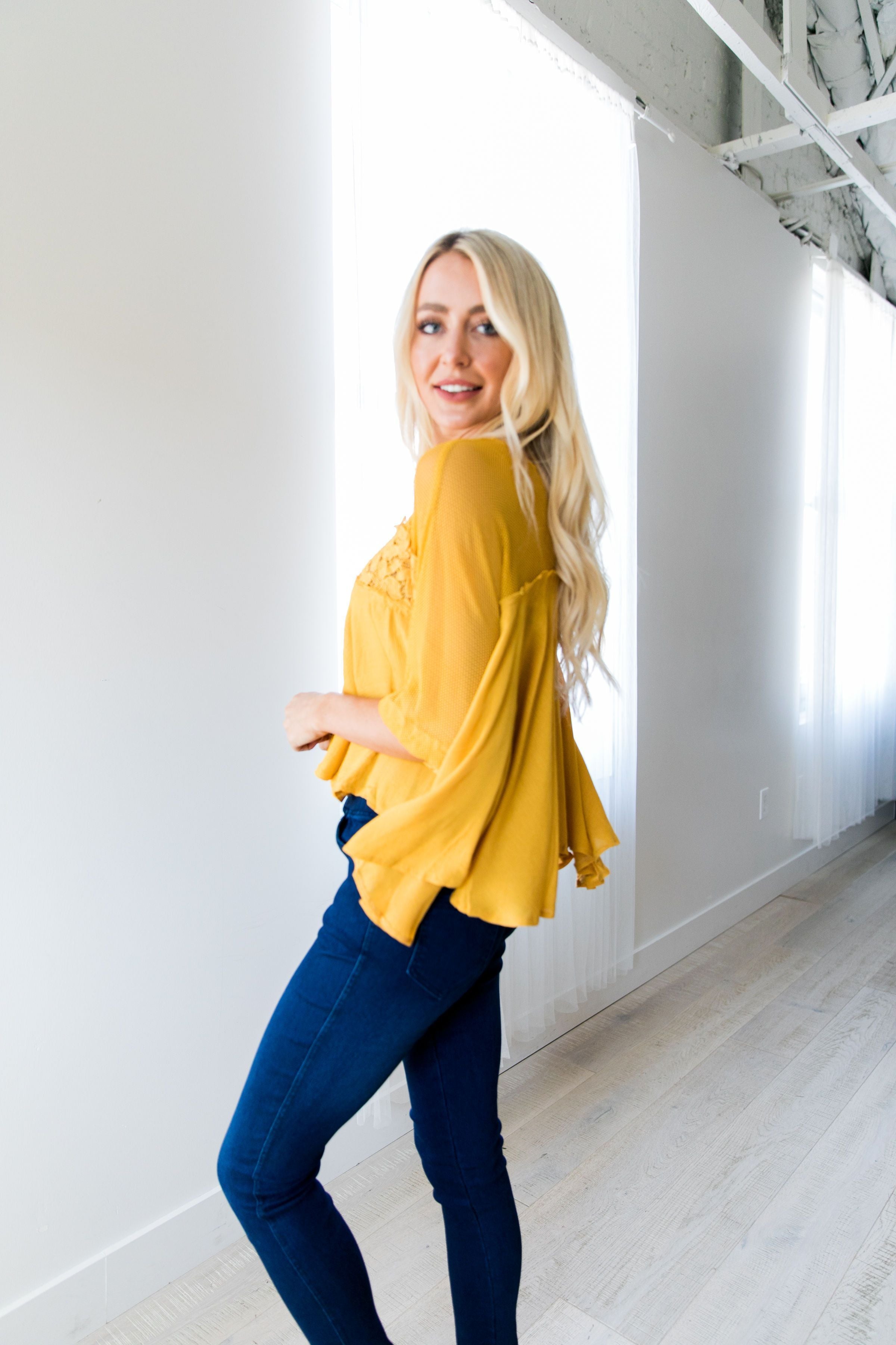 Sweet As Honey Mesh + Lace Blouse - ALL SALES FINAL