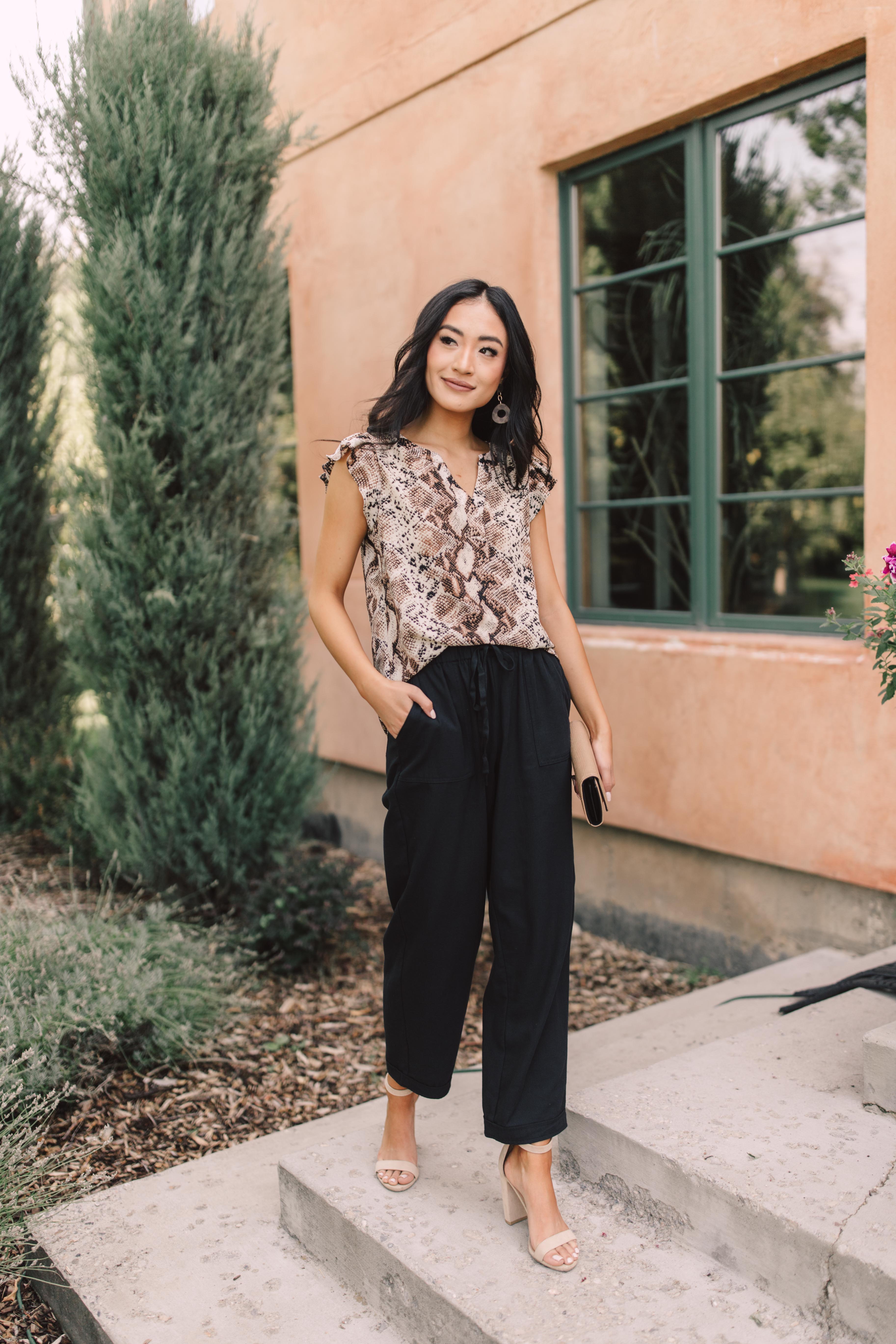 Take A Break Snakeskin Blouse