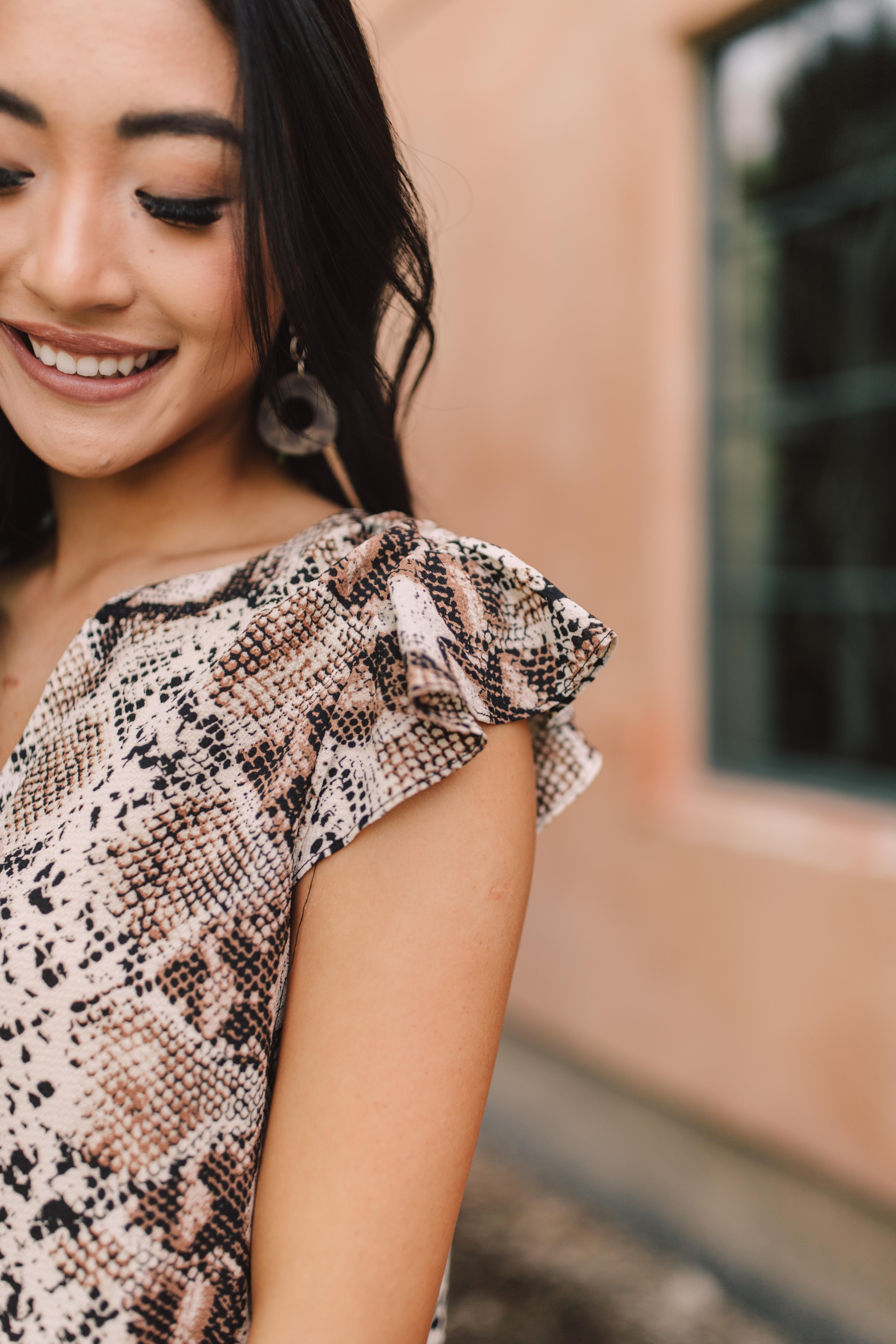 Take A Break Snakeskin Blouse