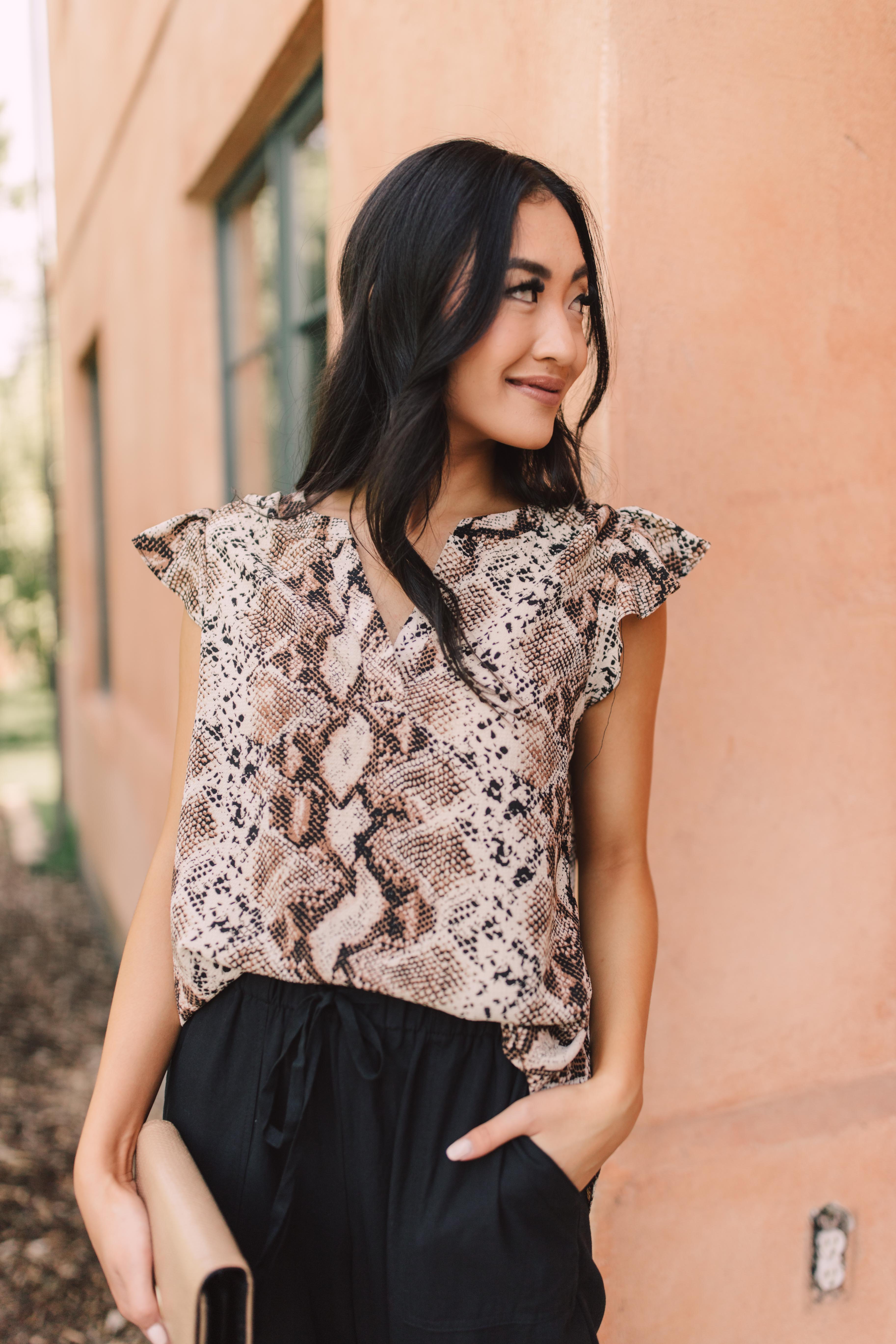 Take A Break Snakeskin Blouse