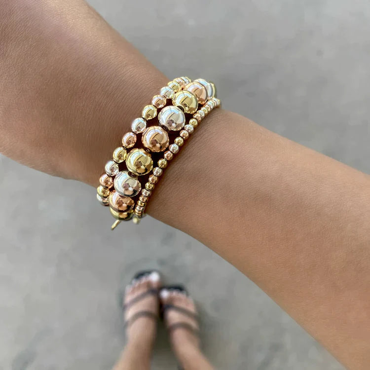 Tri Tone Adjustable Bracelet in Assorted Sizes
