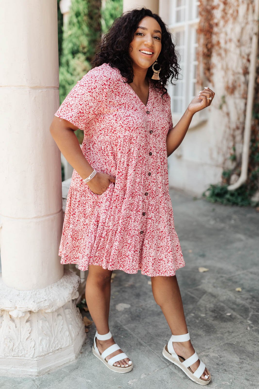 Red Flora Dress