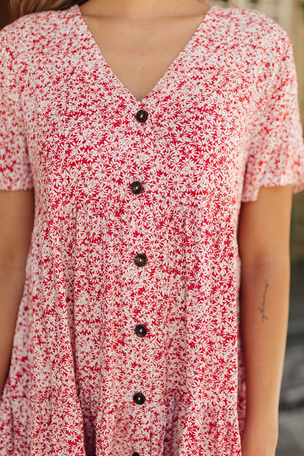 Red Flora Dress