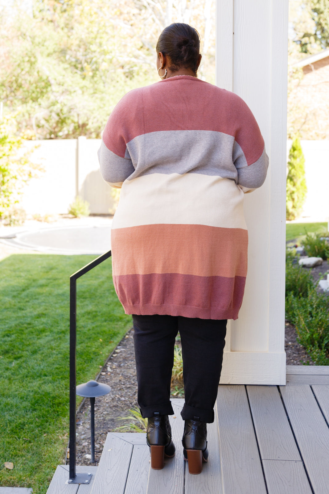 Warmest Soul Color Blocked Midi Length Cardi