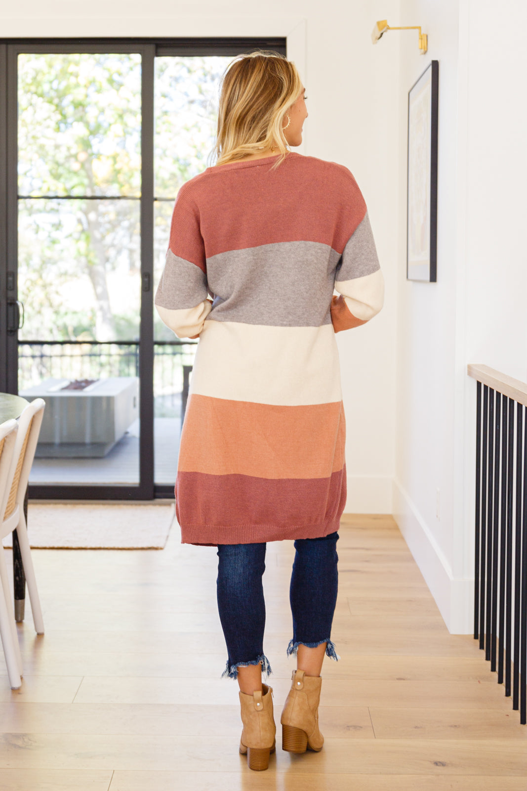 Warmest Soul Color Blocked Midi Length Cardi