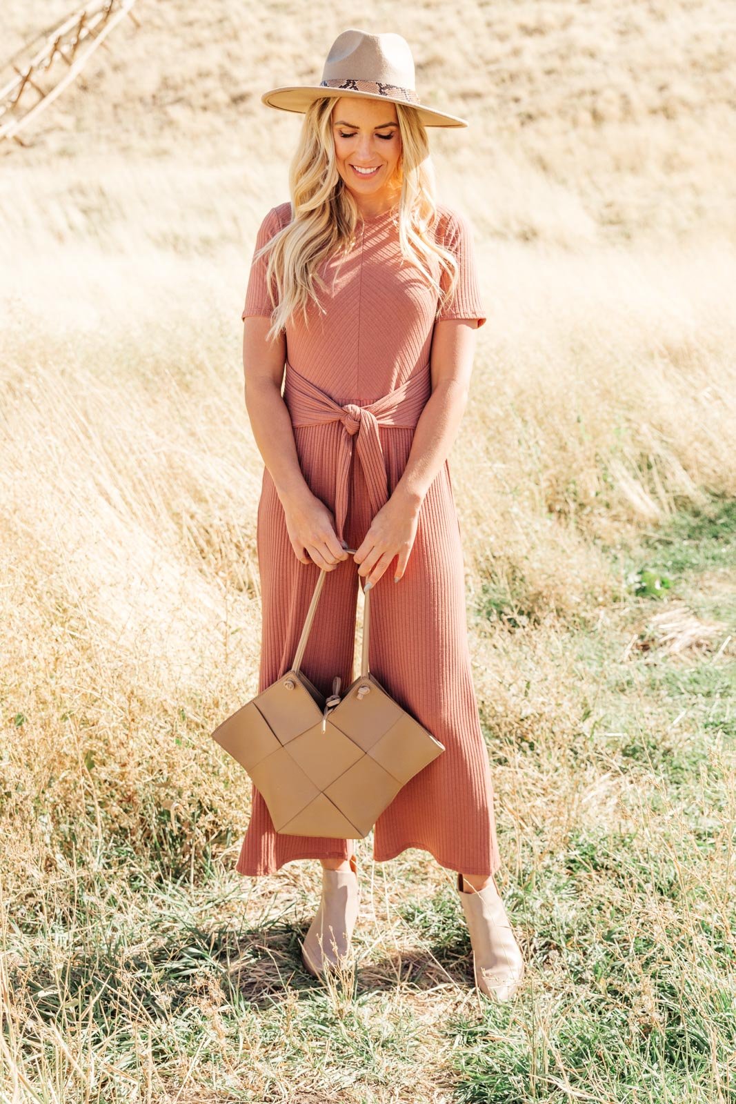 Woven Tote in Brown