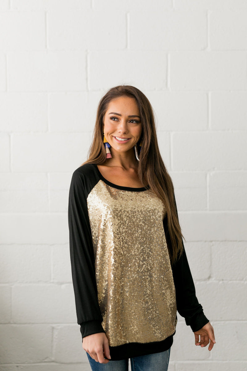 All That Glitters Is Gold Sequined Top