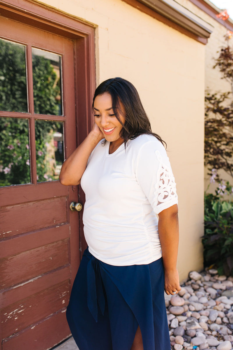 Armed With Lace Top In Ivory