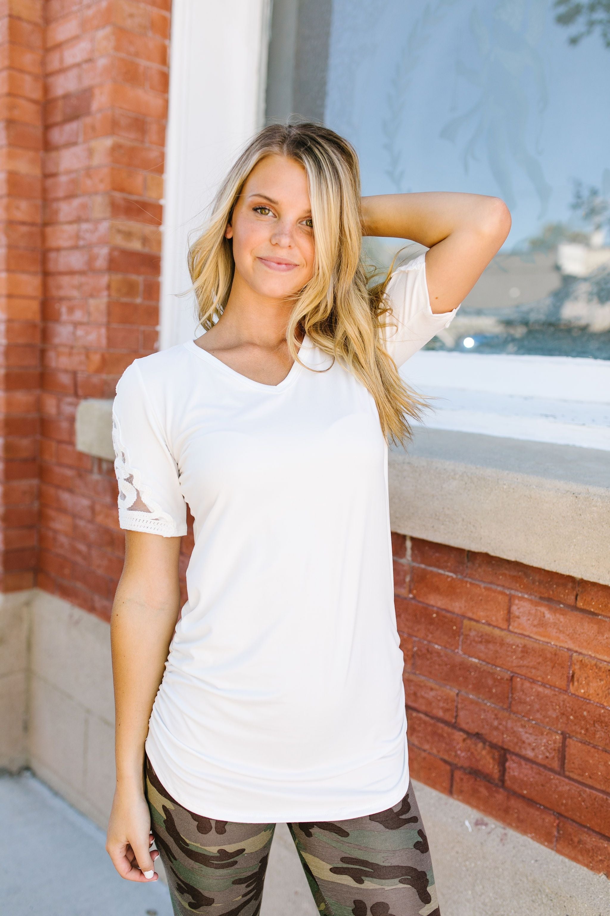 Armed With Lace Top In Ivory