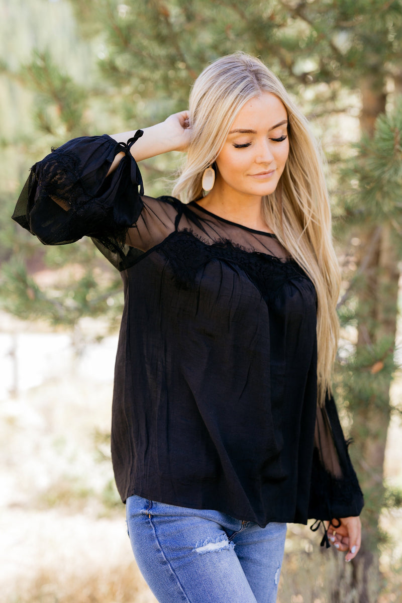 Autumn Affairs Of The Heart Top In Black