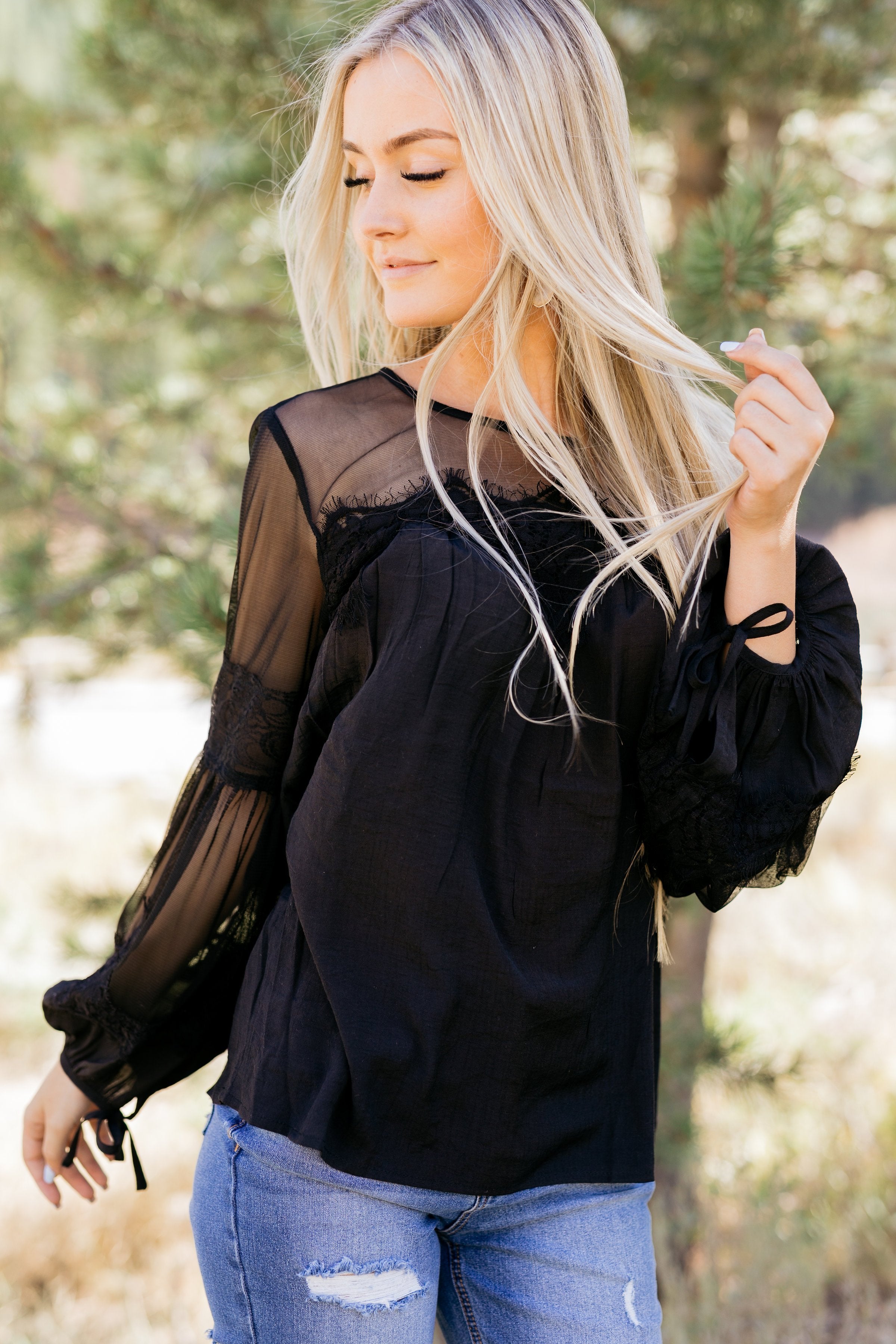 Autumn Affairs Of The Heart Top In Black