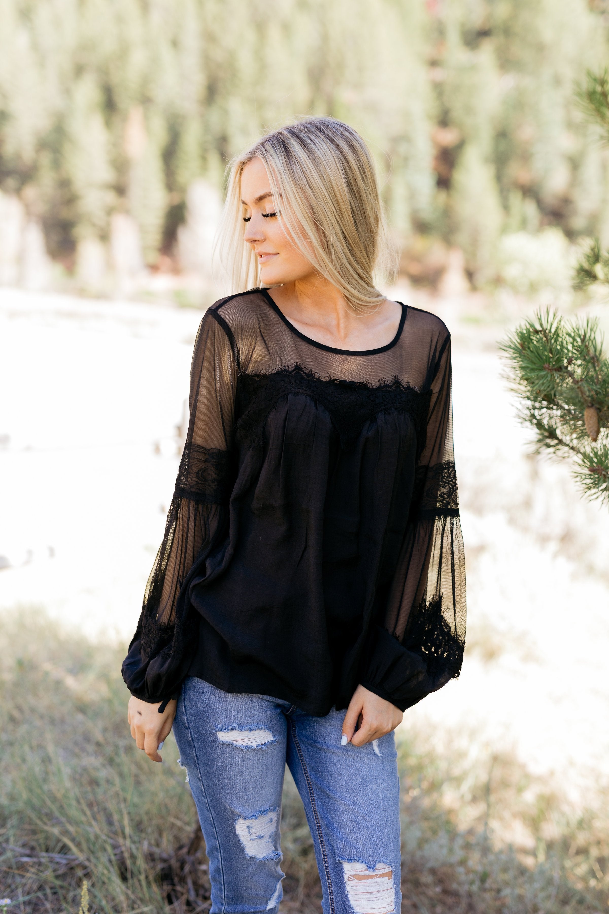 Autumn Affairs Of The Heart Top In Black
