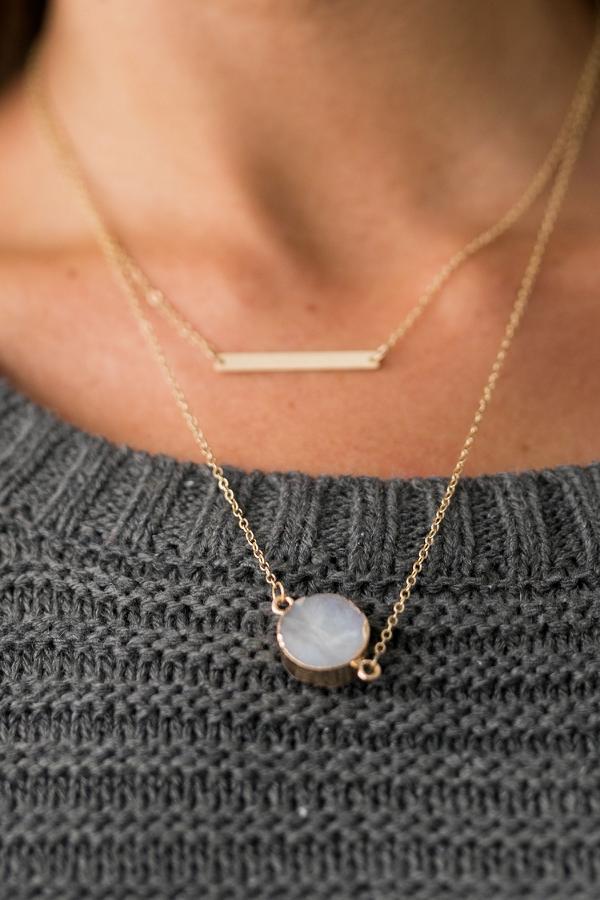 Bar None Layered Druzy Necklace