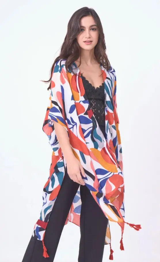 PREORDER: Leaf Print Kimono in Two Colors