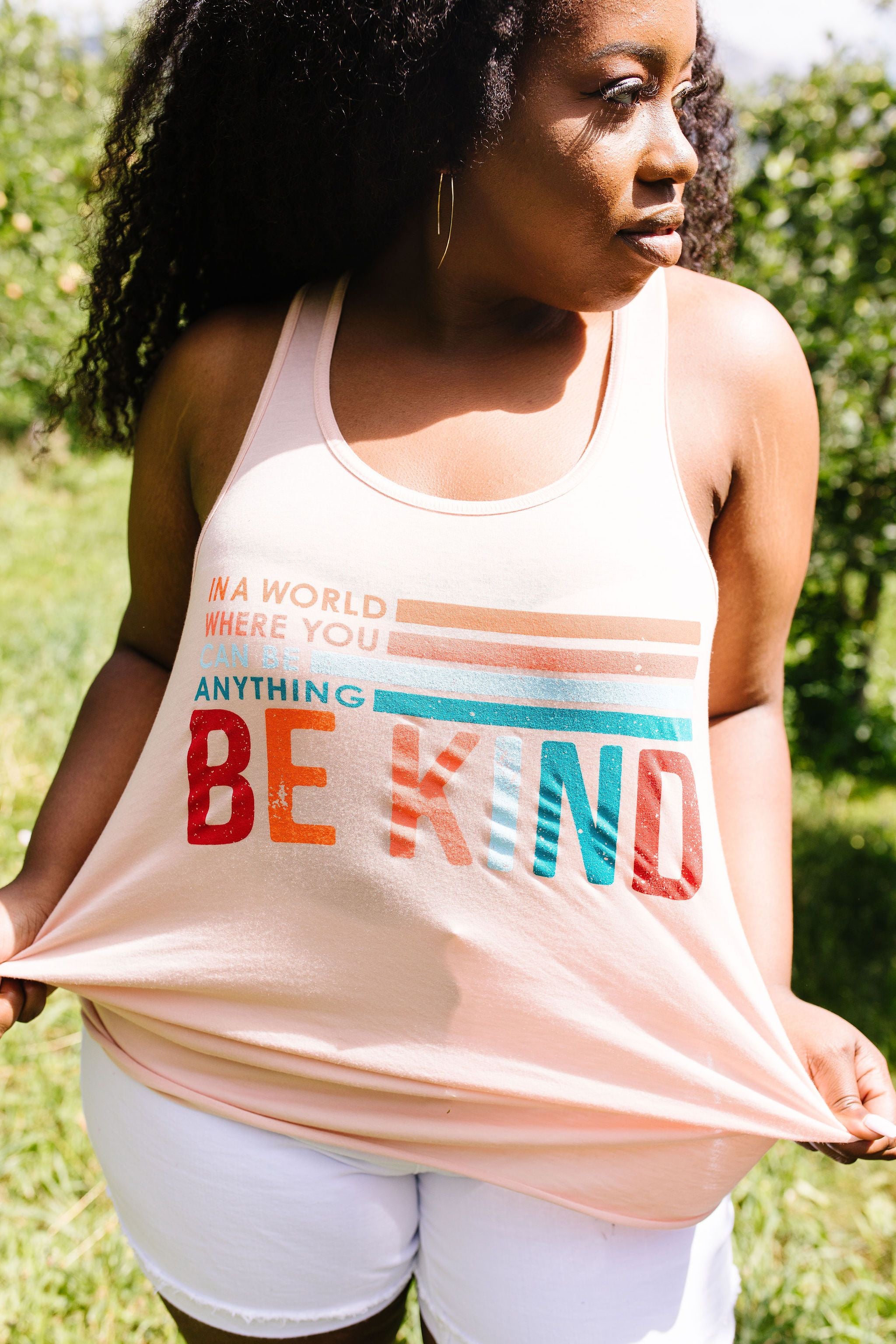 Be Kind Racerback Tank In Blush
