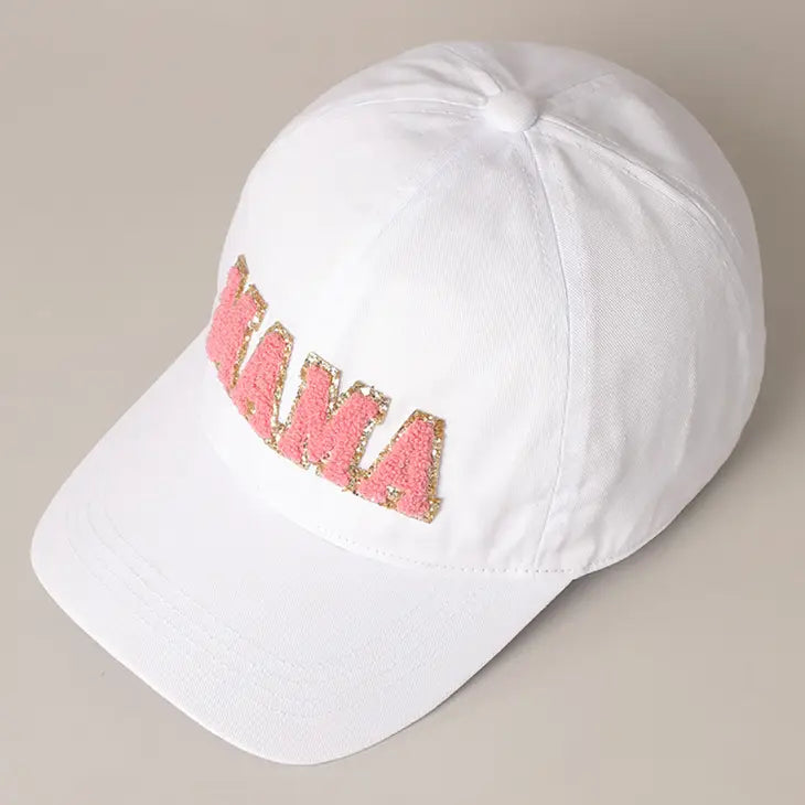 PREORDER: Mama Chenille Letter Patch Baseball Cap in Five Colors