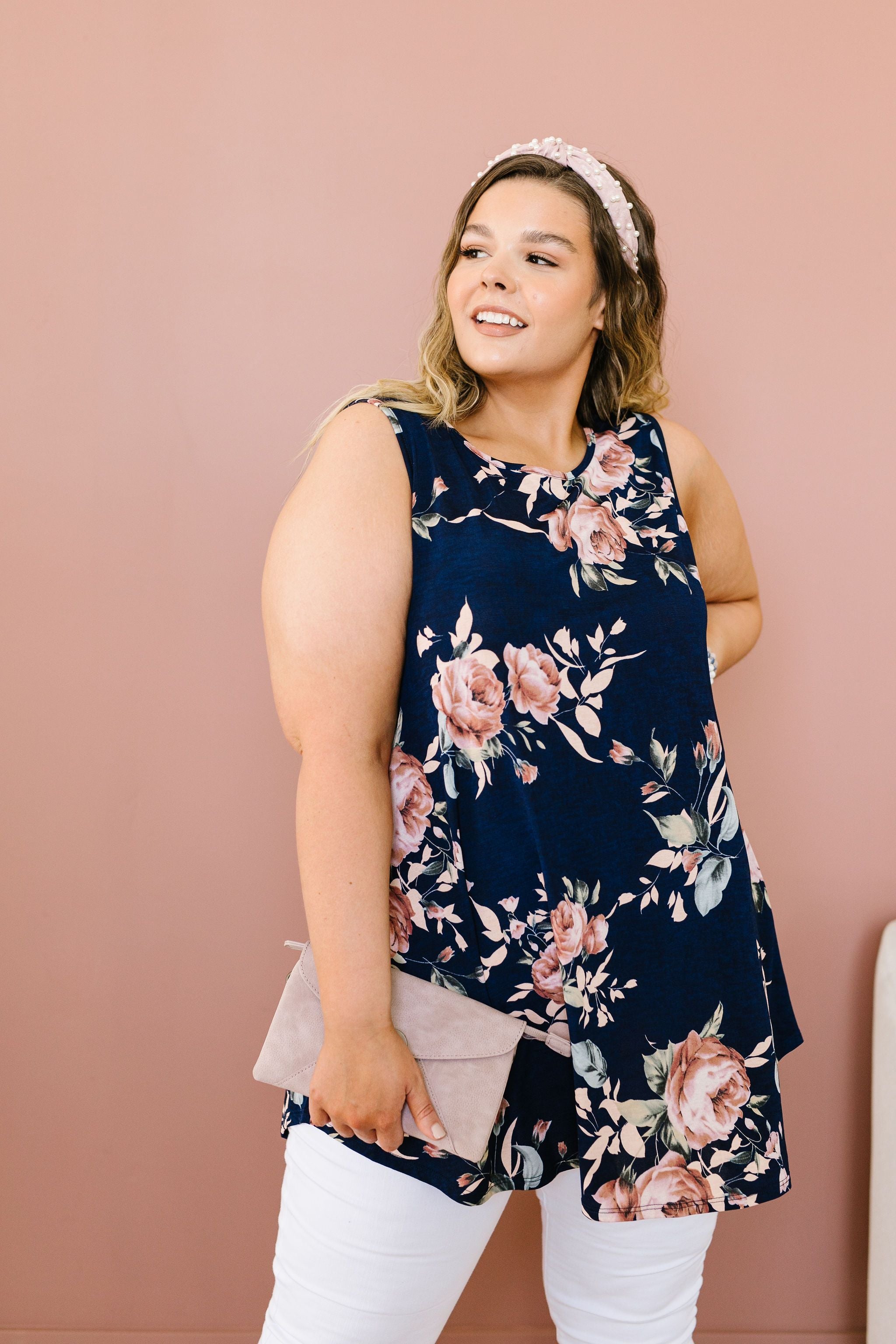 Blooming Navy Tank
