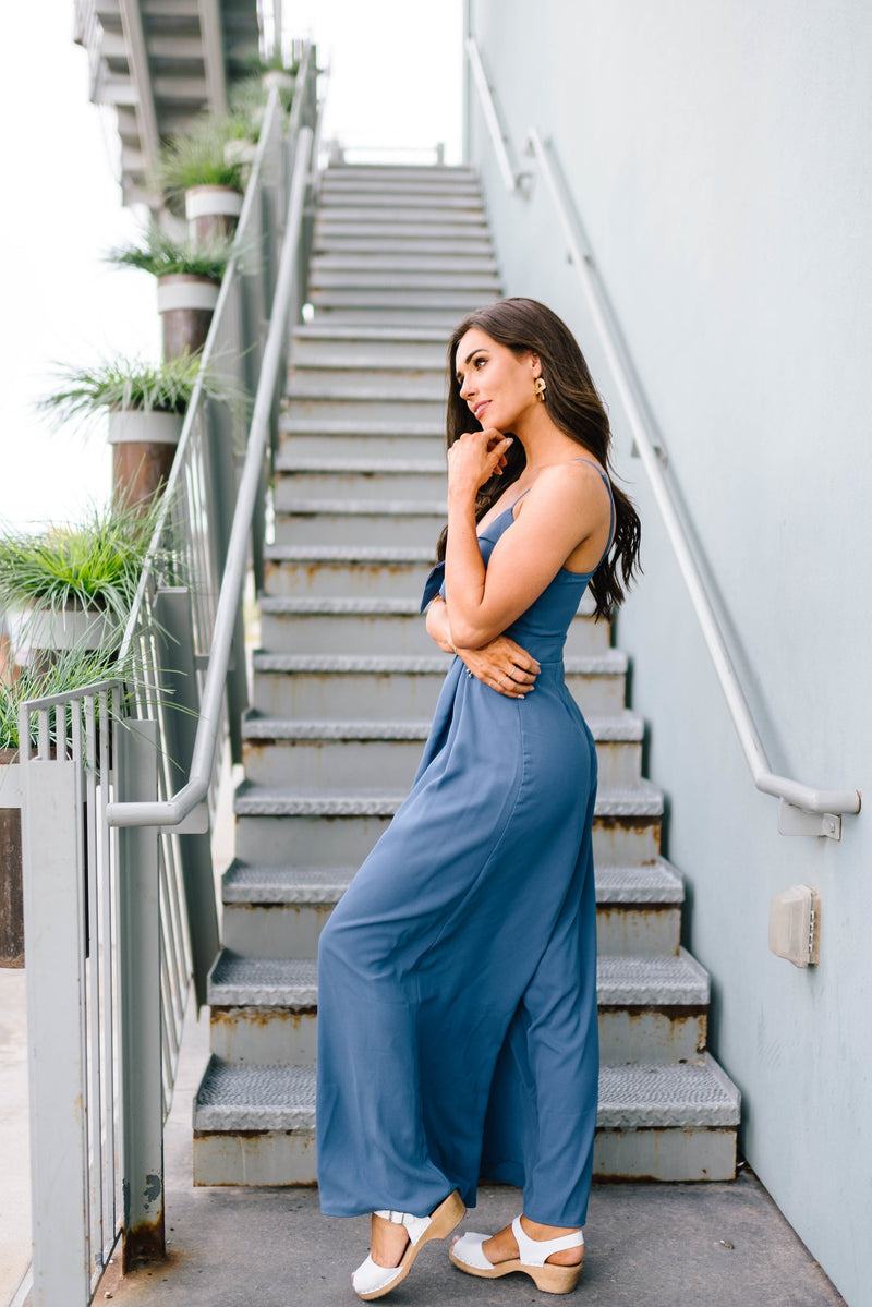 Blue Bow Jumpsuit