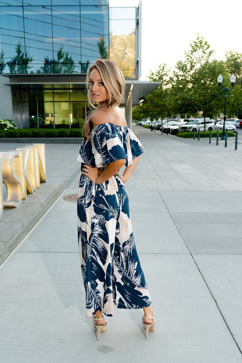 Blue Palm Jumpsuit