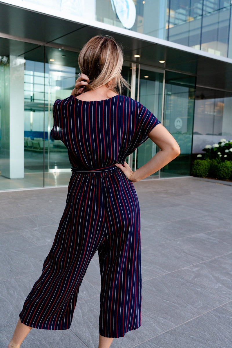 Blue, White + Red Jumpsuit