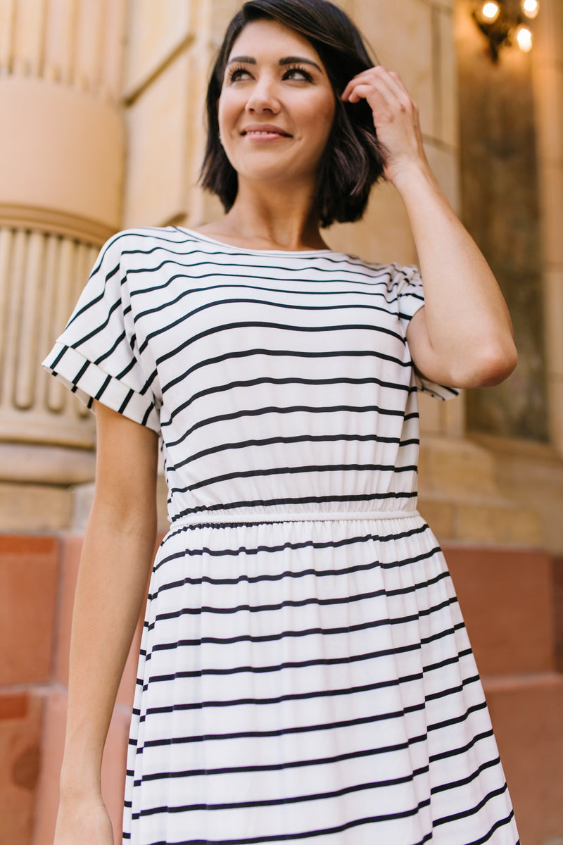 Born To Fashion Dress Ivory + Black