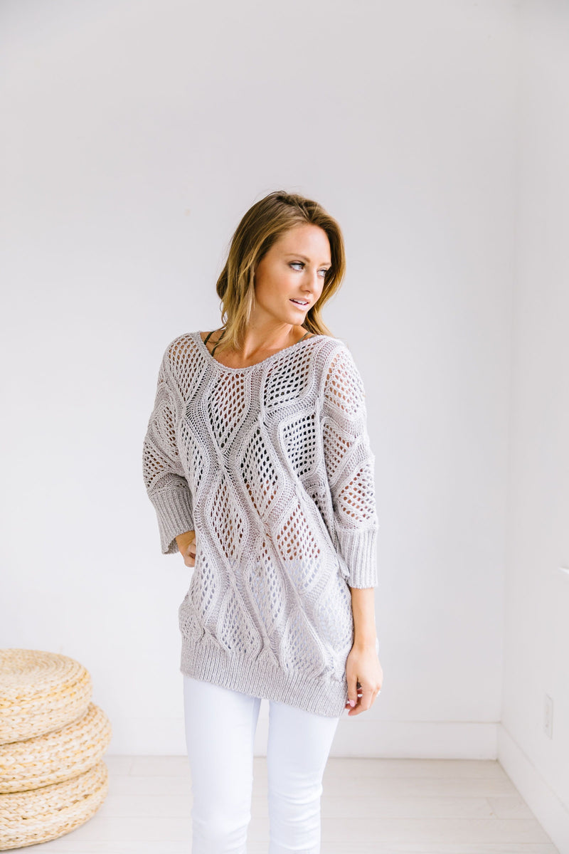 Bring On The Sun Spring Sweater In Gray