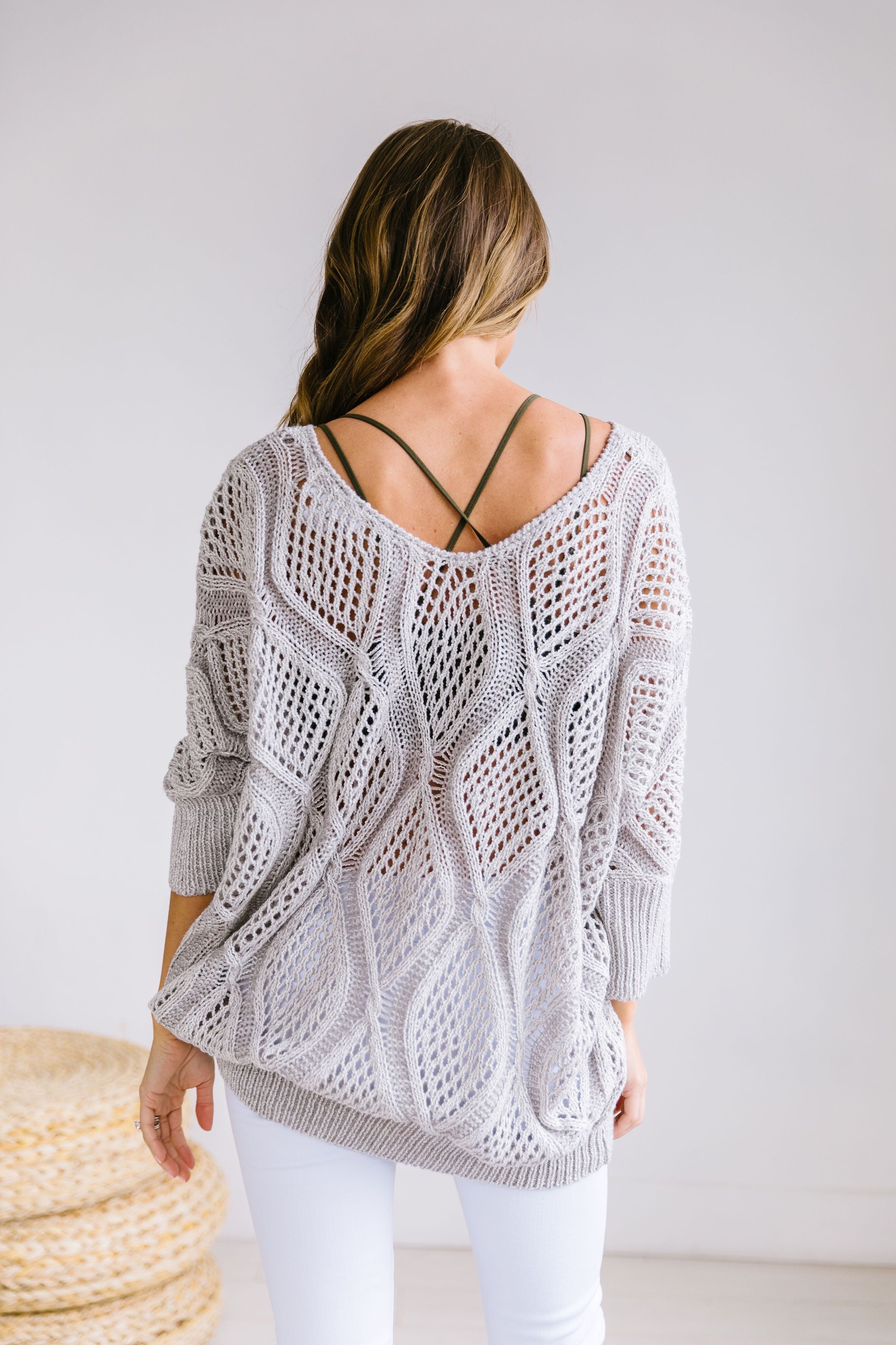 Bring On The Sun Spring Sweater In Gray