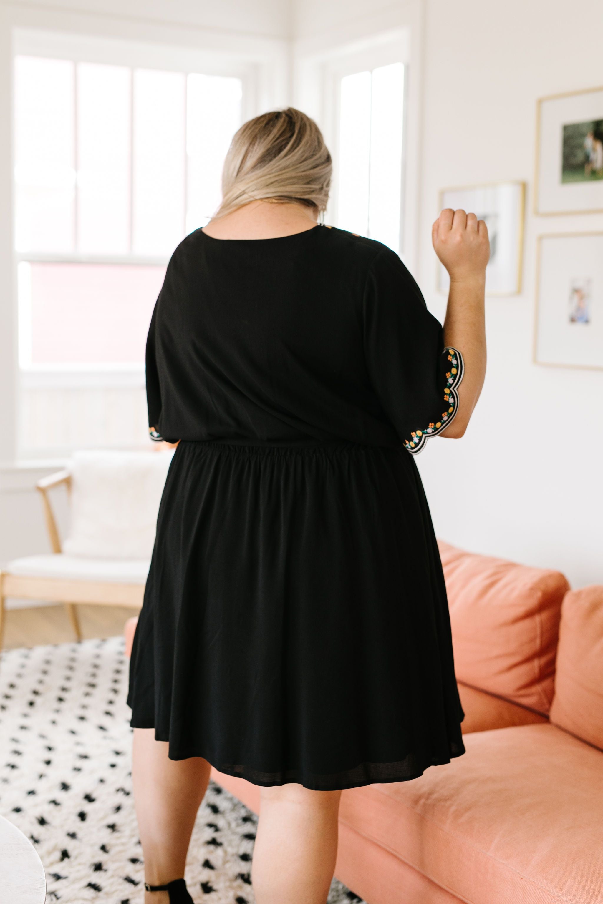 Brooklyn Embroidered Dress In Black