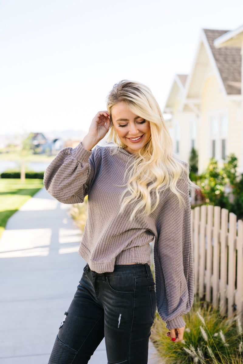 Bubble Sleeve Off The Shoulder Top