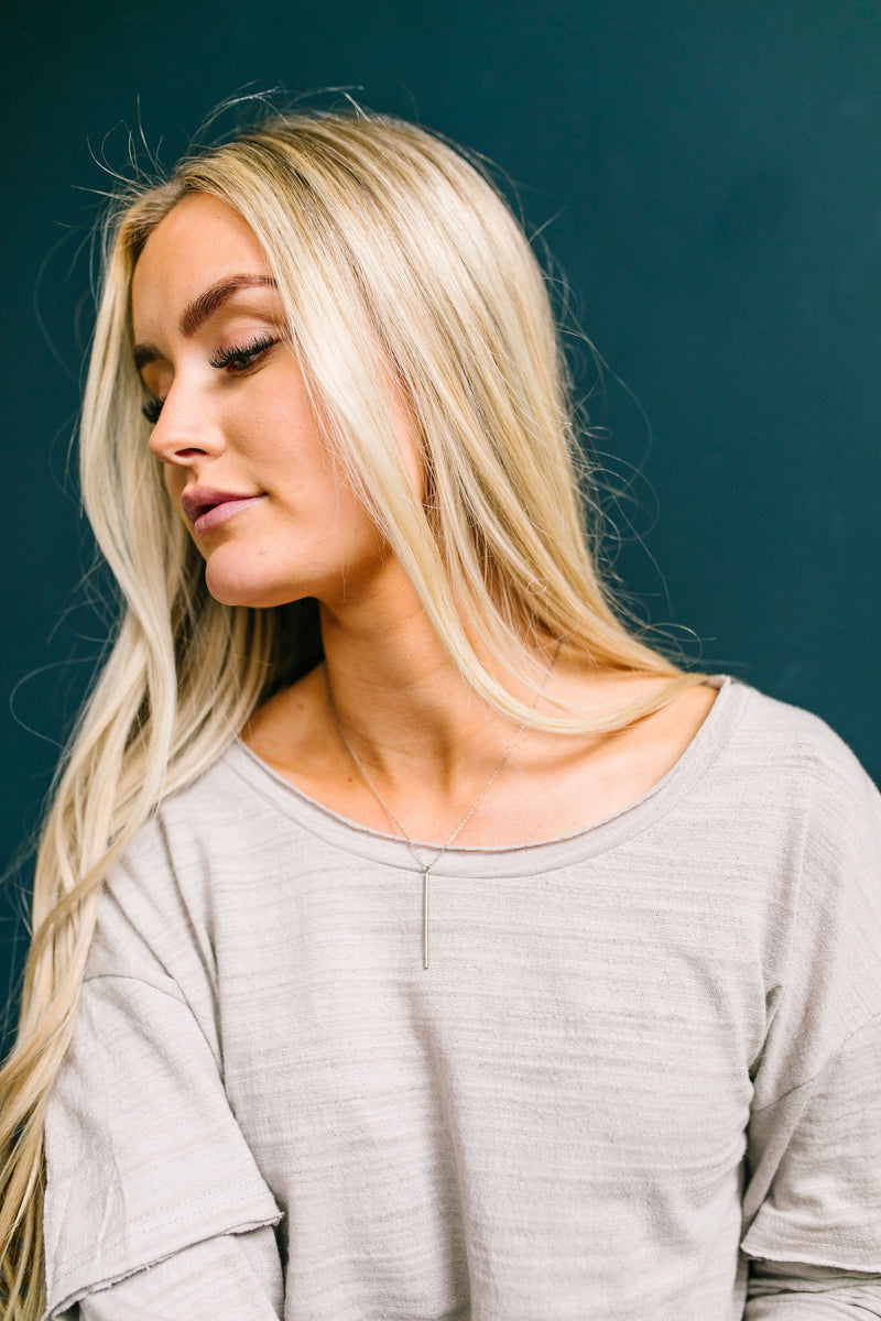 Burn Baby Burnout Layered Tee In Gray - ALL SALES FINAL