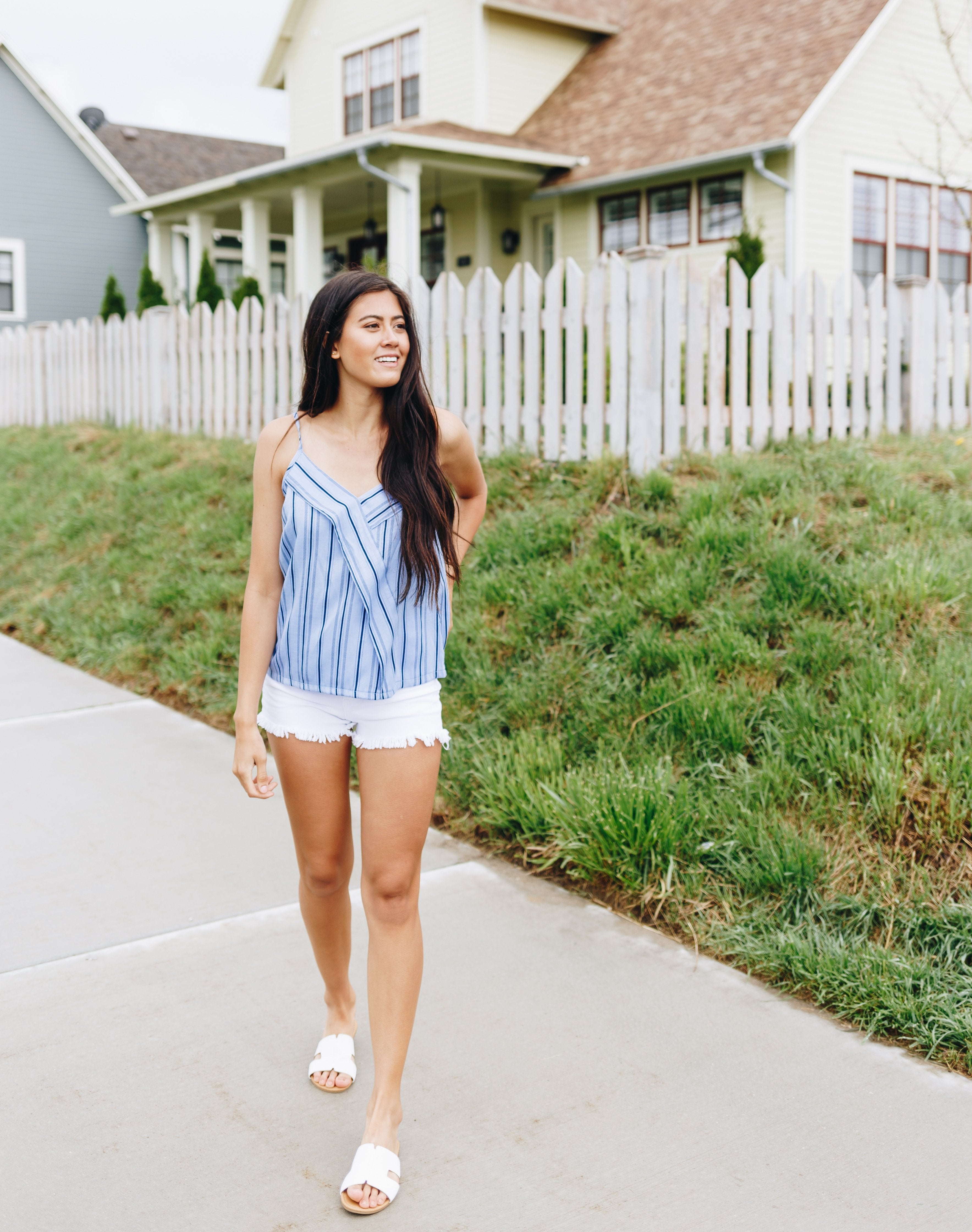 Business Or Pleasure Striped Tank in Blue