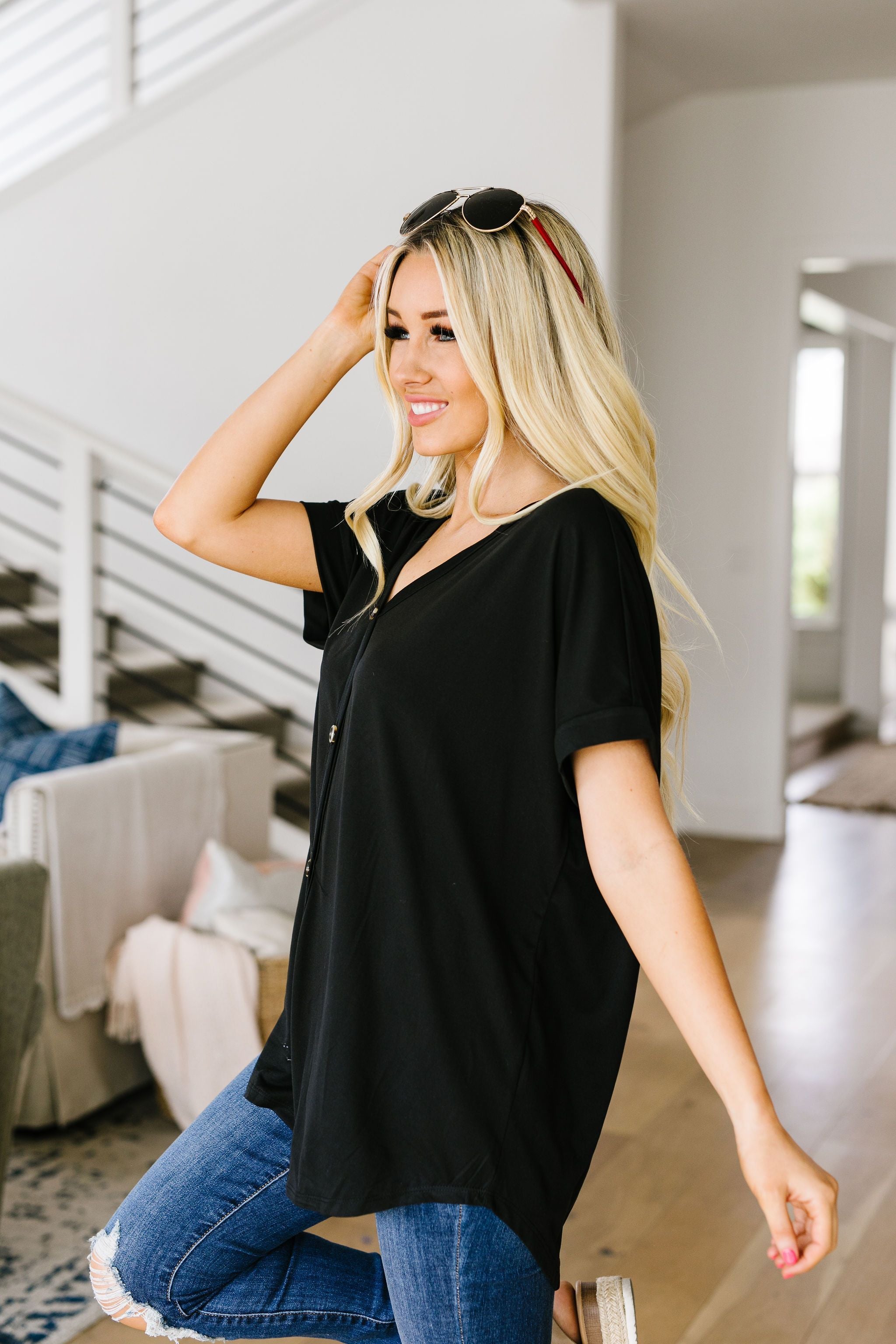Button-down Comfort In Black