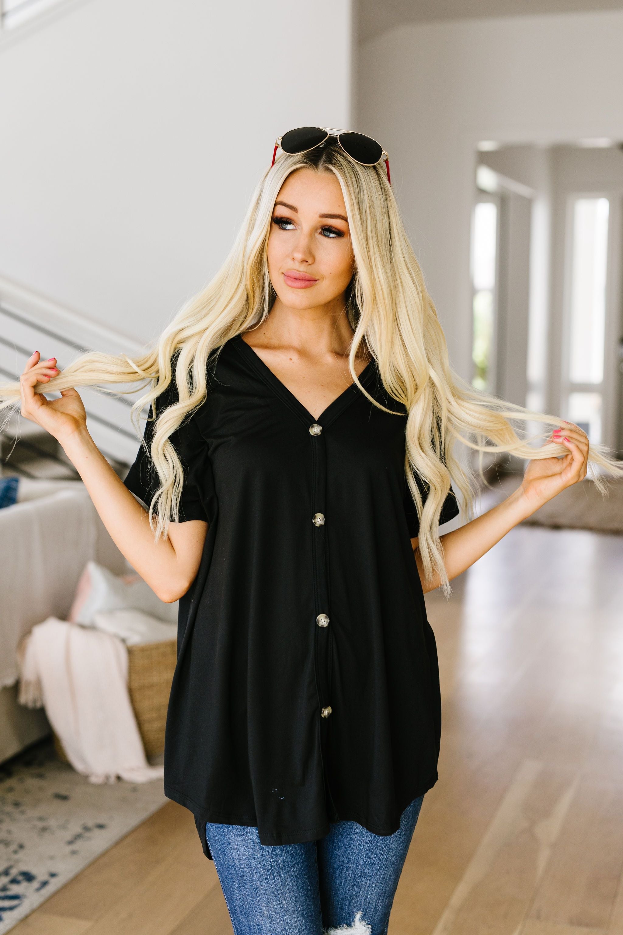 Button-down Comfort In Black