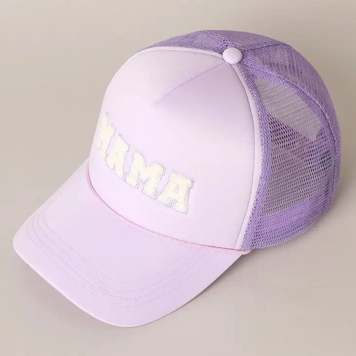 PREORDER: Mama Chenille Letter Patch Trucker Hat in Three Colors