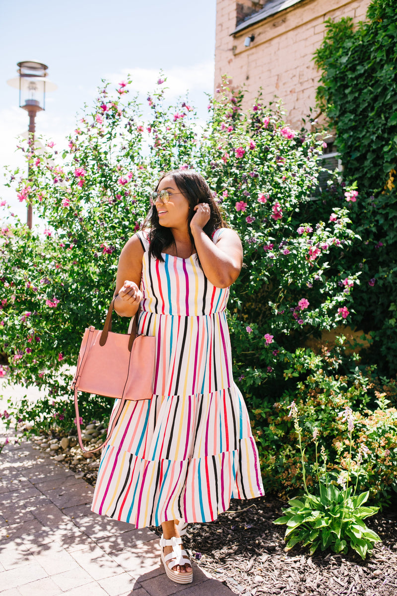 Carnivale Striped Midi Dress