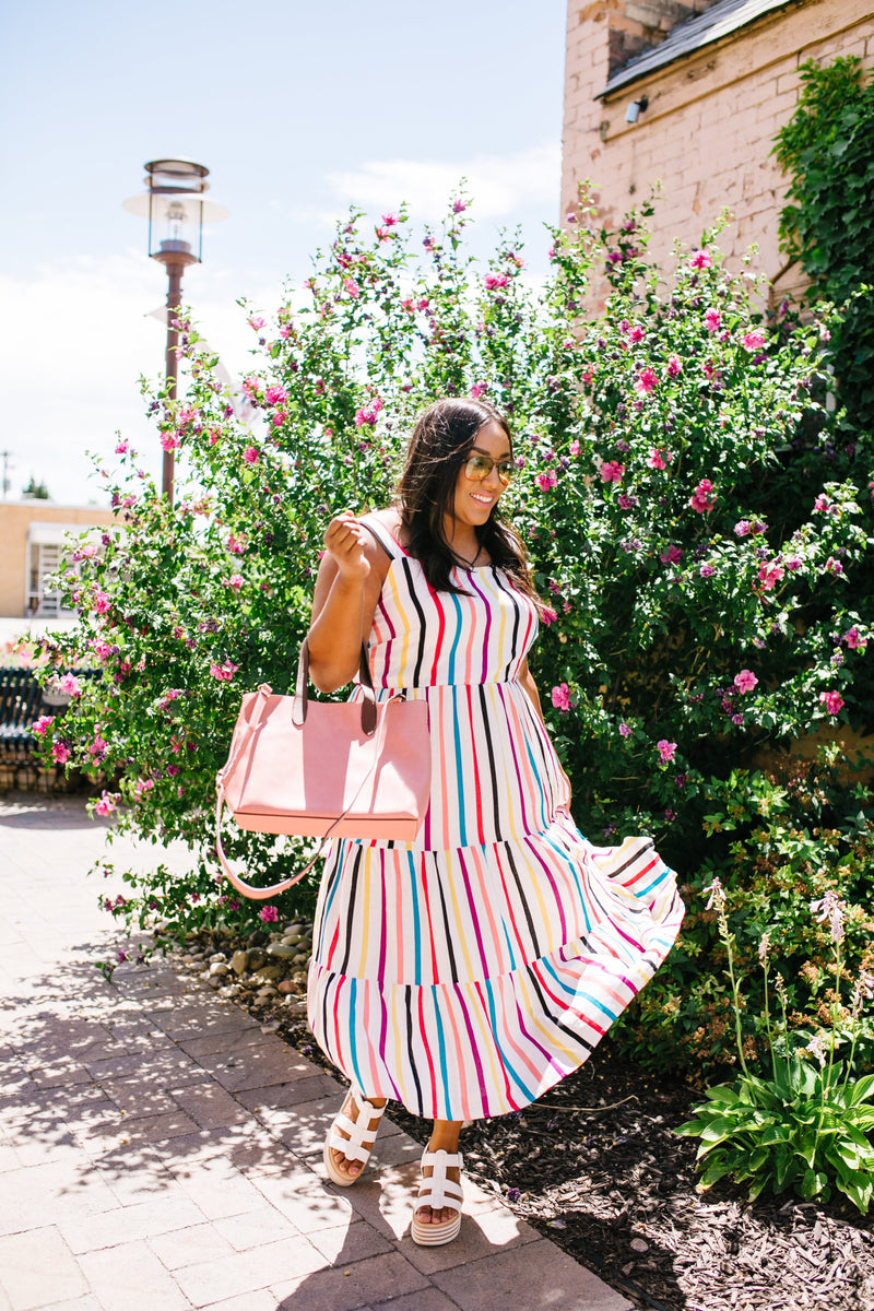 Carnivale Striped Midi Dress