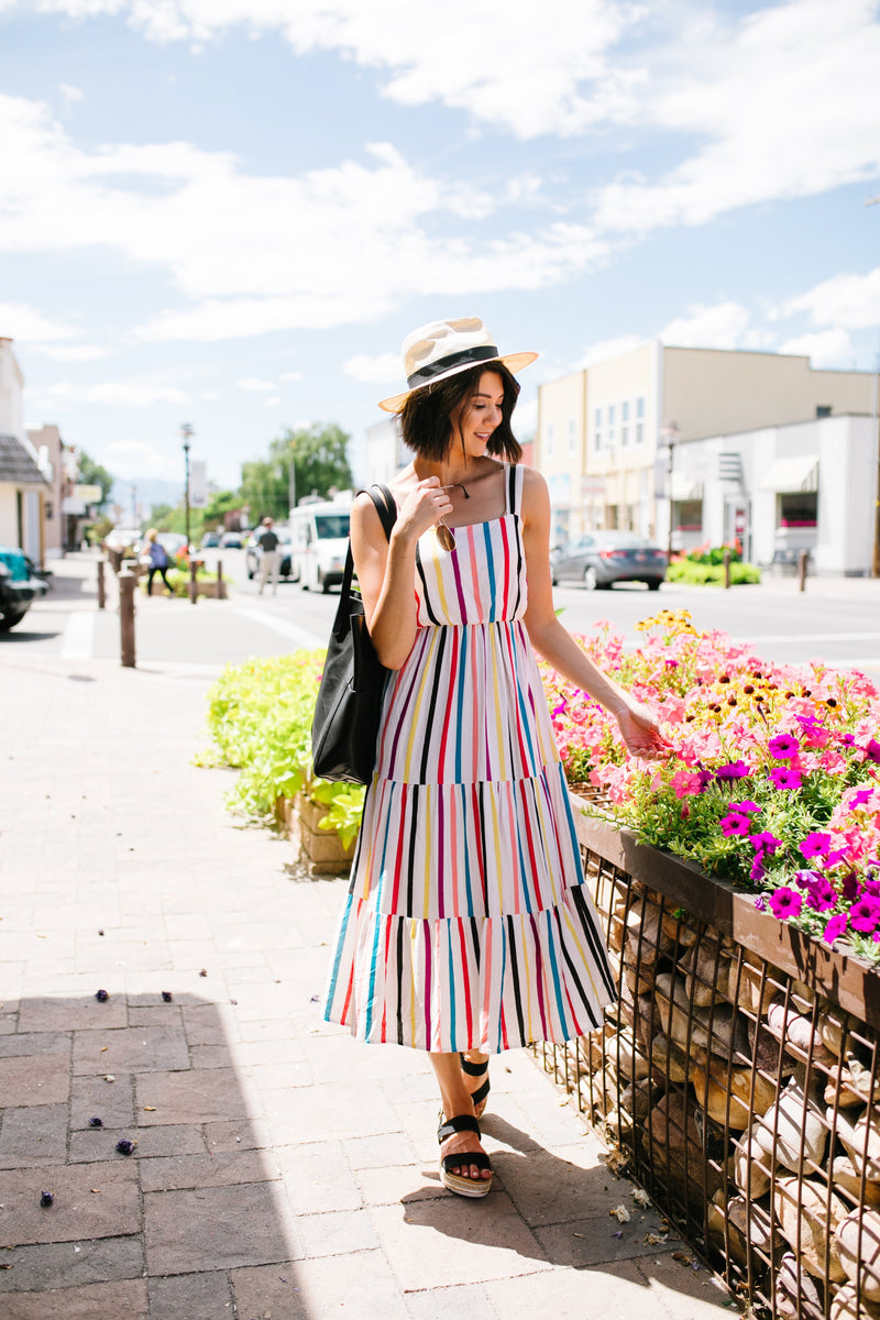 Carnivale Striped Midi Dress