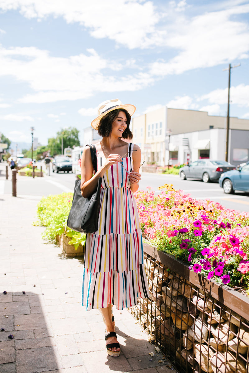 Carnivale Striped Midi Dress