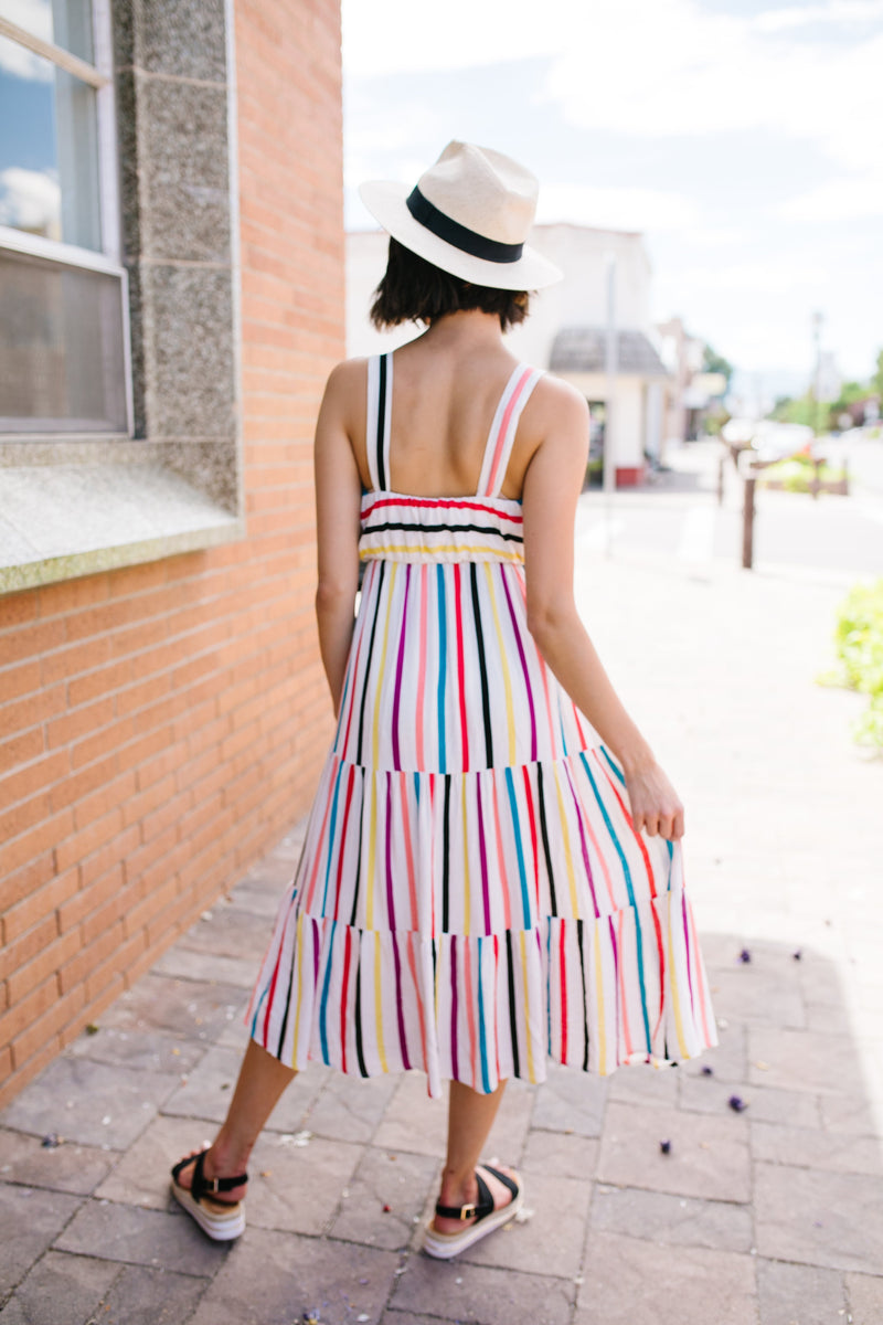 Carnivale Striped Midi Dress