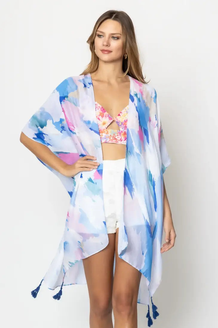 PREORDER: Paint Brush Print Kimono